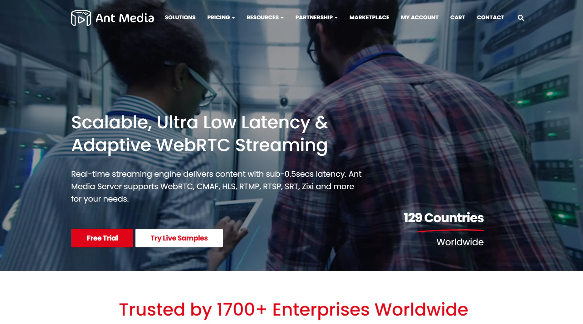 screenshot of Ant Media Server